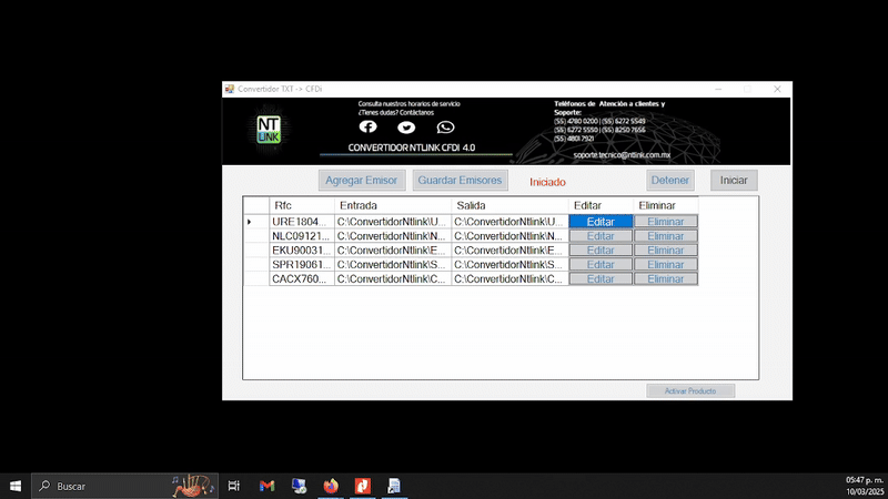 Convertidor NTLINK Demo